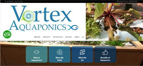 Vortex Aquaponics Website